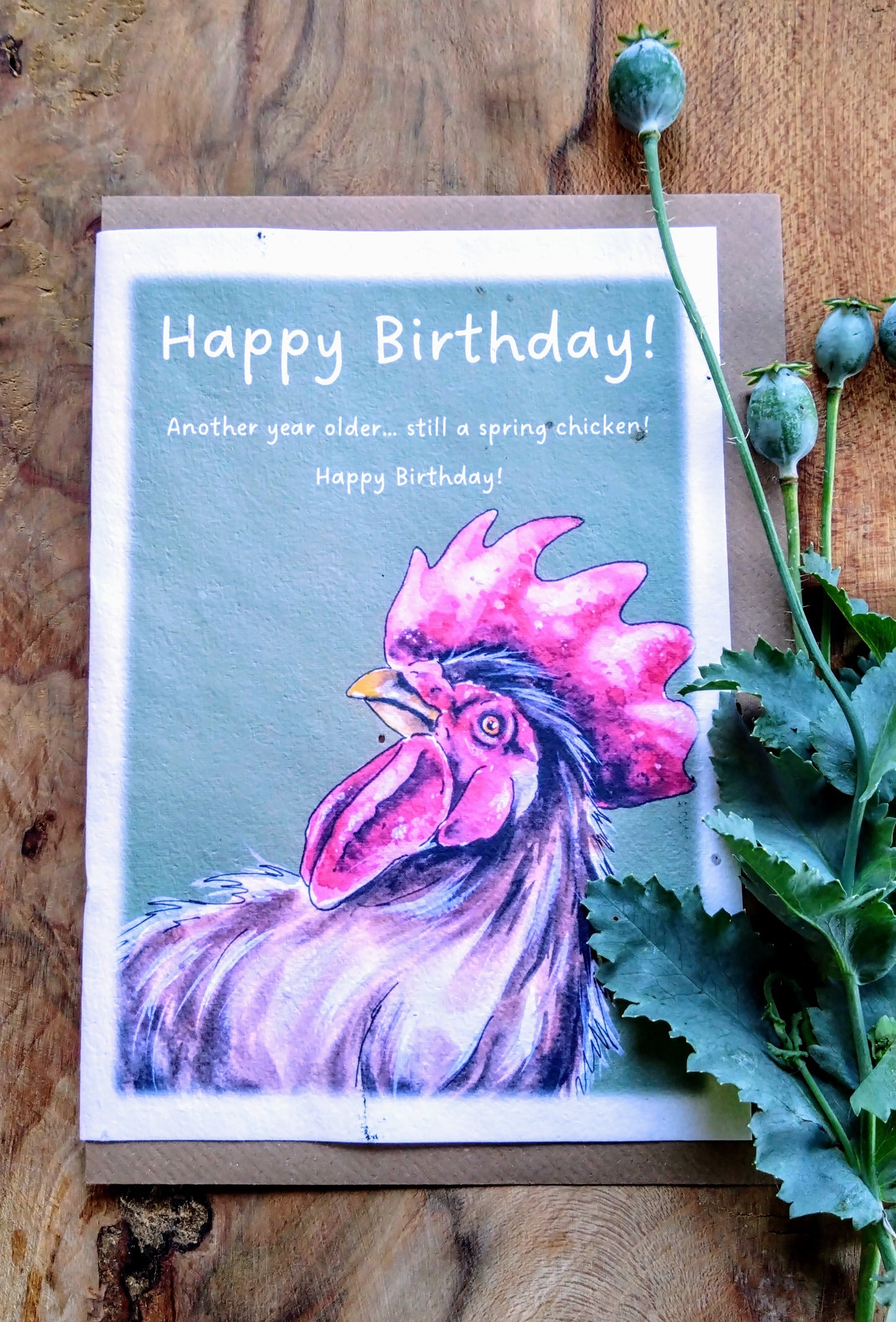 Another Year Older... Still a Spring Chicken! Wildflower Seed Card